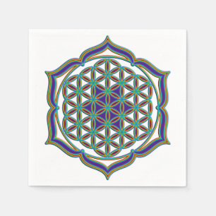 Flower Of Life / Blume des Lebens - Lotus Contour Napkin