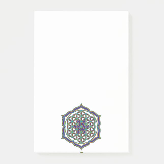 Flower Of Life / Blume des Lebens - Lotus Contour Post-it Notes (Front)