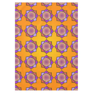 Flower of Life / Blume des Lebens - Lotus orange Tablecloth