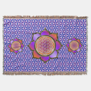 Flower of Life / Blume des Lebens - Lotus violet Throw Blanket