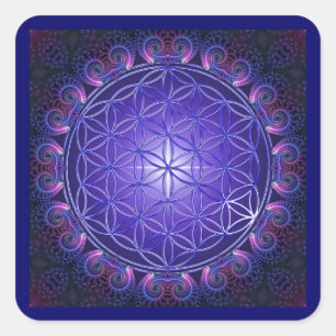 FLOWER OF LIFE / Blume des Lebens Mandala I Square Sticker