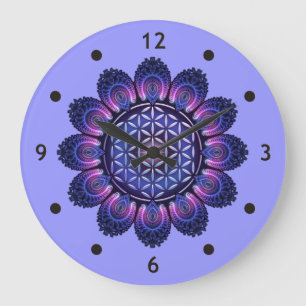 FLOWER OF LIFE / Blume des Lebens - Mandala II Large Clock