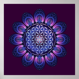 FLOWER OF LIFE / Blume des Lebens - Mandala II Poster