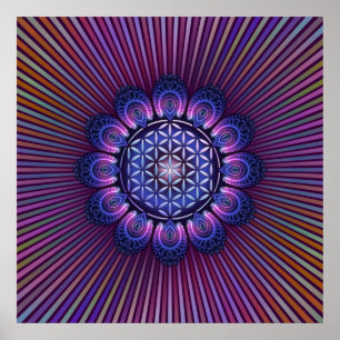 FLOWER OF LIFE / Blume des Lebens - Mandala II Poster