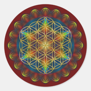 FLOWER OF LIFE / Blume des Lebens - Mandala III Classic Round Sticker