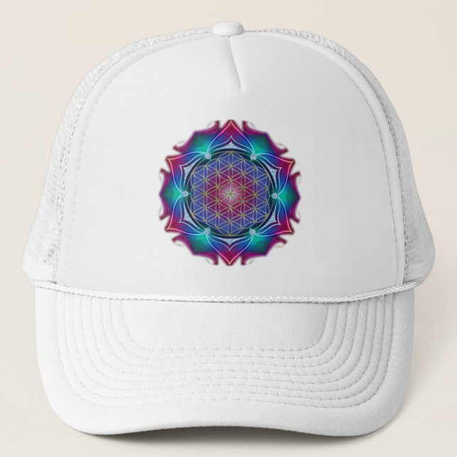 FLOWER OF LIFE / Blume des Lebens - Mandala IV Trucker Hat (Front)