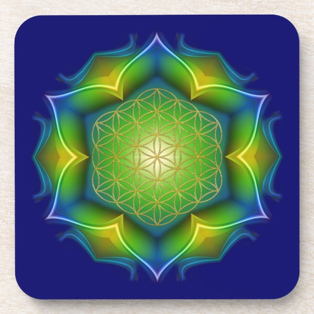 FLOWER OF LIFE / Blume des Lebens - Mandala V Coaster (Front)