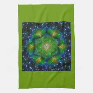 FLOWER OF LIFE/Blume des Lebens Mandala V Square Tea Towel