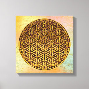 Flower Of Life / Blume des Lebens - medal gold Canvas Print