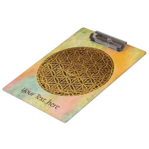Flower Of Life / Blume des Lebens - medal gold Clipboard