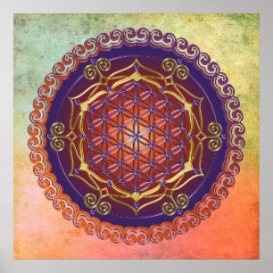 FLOWER OF LIFE / Blume des Lebens - Ornament I Poster
