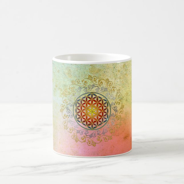 Flower of Life / Blume des Lebens - Ornament IV BG Coffee Mug (Center)