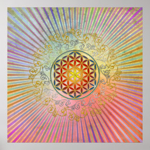 Flower of Life / Blume des Lebens - Ornament IV BG Poster