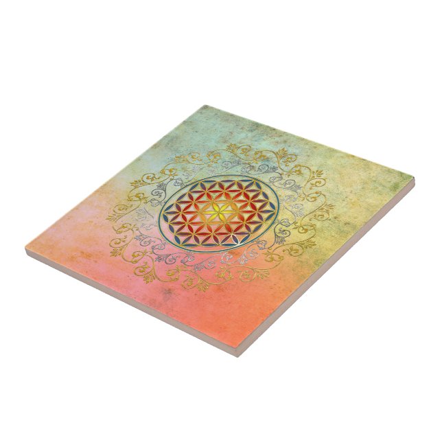 Flower of Life / Blume des Lebens - Ornament IV BG Tile (Side)