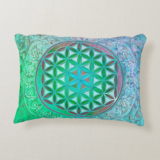 Flower Of Life / Blume des Lebens - Ornament IV Decorative Cushion (Back)