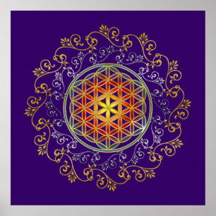 FLOWER OF LIFE / Blume des Lebens - Ornament IV Poster