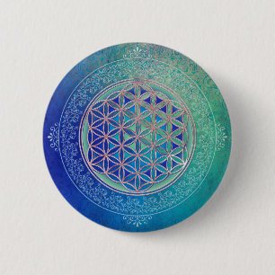 Flower Of Life / Blume des Lebens - Ornament VI 6 Cm Round Badge