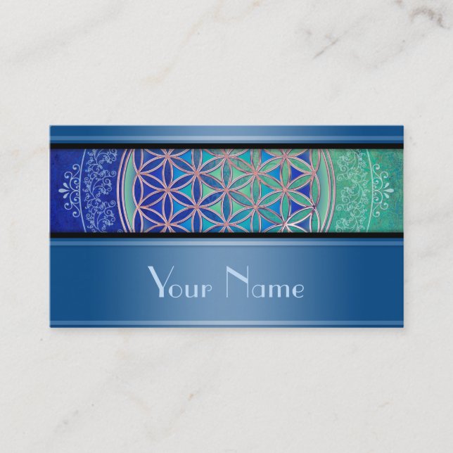 Flower Of Life / Blume des Lebens - Ornament VI Business Card (Front)
