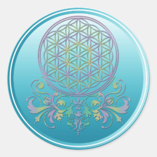 Flower of Life / Blume des Lebens - Ornaments II Classic Round Sticker