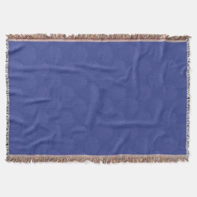 Flower of Life / Blume des Lebens - pattern blue Throw Blanket (Front)