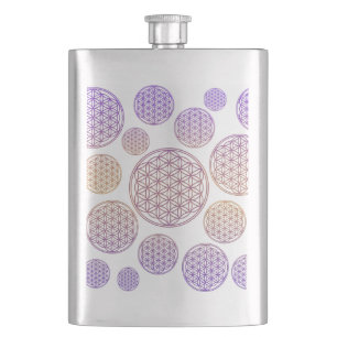 Flower of Life / Blume des Lebens - pattern violet Hip Flask