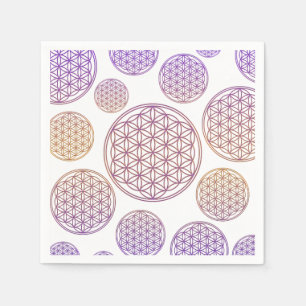 Flower of Life / Blume des Lebens - pattern violet Napkin