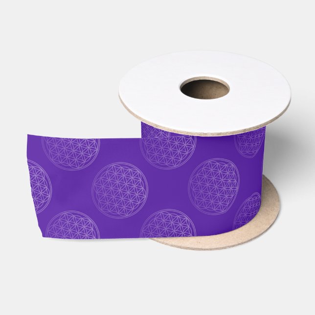 Flower of Life / Blume des Lebens - pattern violet Satin Ribbon (Spool)