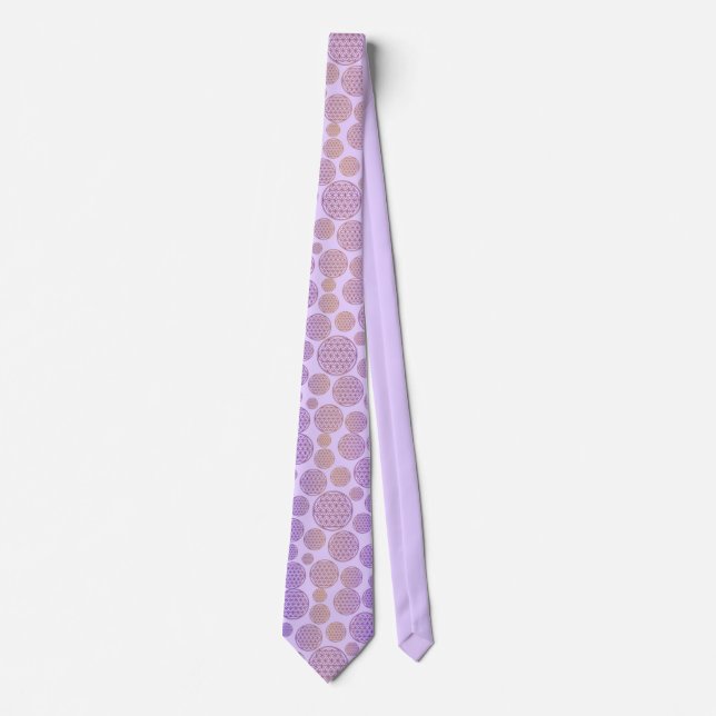 Flower of Life / Blume des Lebens - pattern violet Tie (Front)