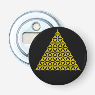 Flower Of Life / Blume des Lebens - pyramid gold Bottle Opener