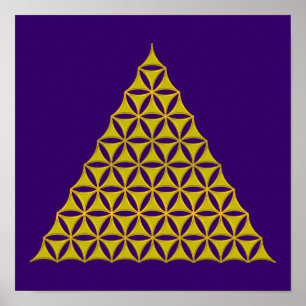 Flower Of Life / Blume des Lebens - pyramid gold Poster