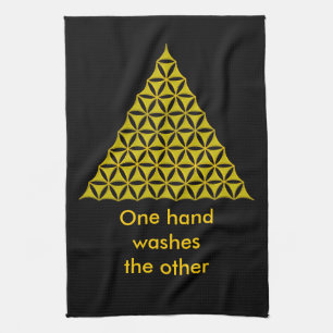 Flower Of Life / Blume des Lebens - pyramid gold Tea Towel