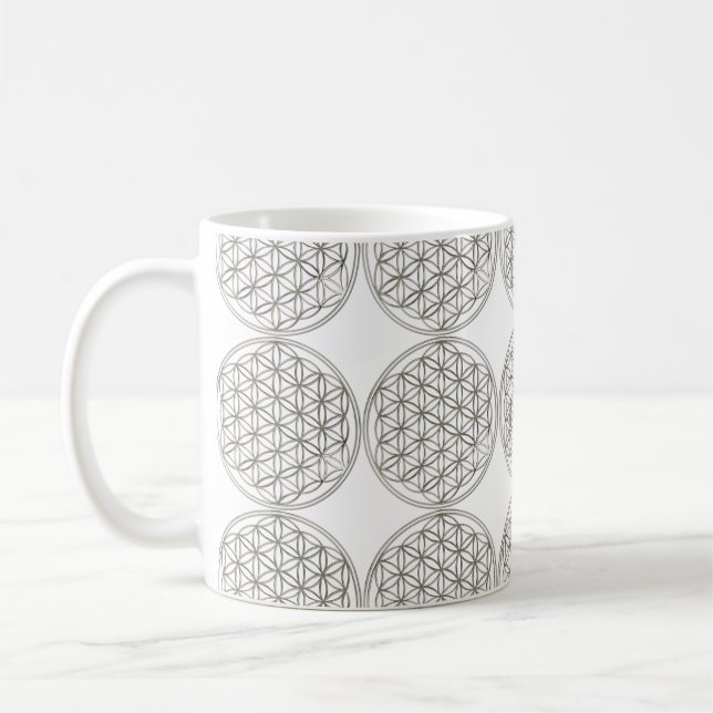 Flower Of Life / Blume des Lebens - silver Coffee Mug (Left)