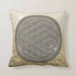 Flower Of Life / Blume des Lebens - SILVER Cushion