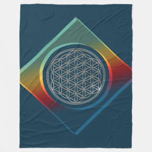 Flower Of Life / Blume des Lebens - SILVER Fleece Blanket