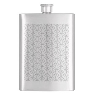 Flower of Life / Blume des Lebens - silver pattern Hip Flask