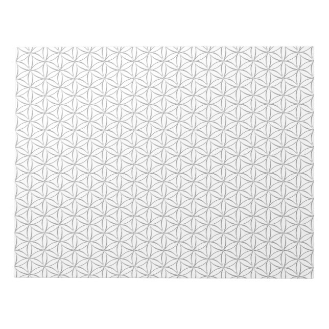 Flower of Life / Blume des Lebens - silver pattern Notepad (Front)