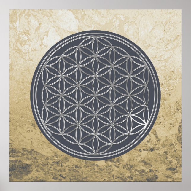 Flower Of Life / Blume des Lebens - SILVER Poster (Front)