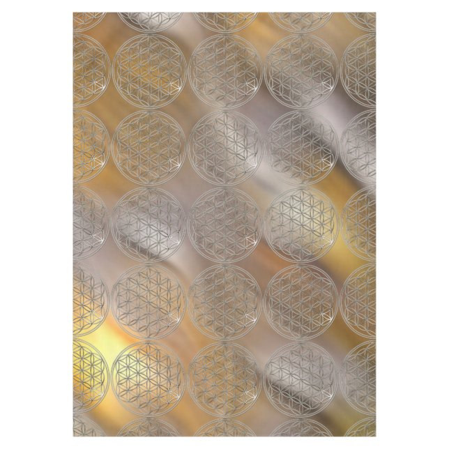Flower Of Life / Blume des Lebens - silver Tablecloth (Front)