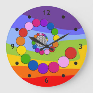 Flower of Life / Blume des Lebens - spiral dots Large Clock
