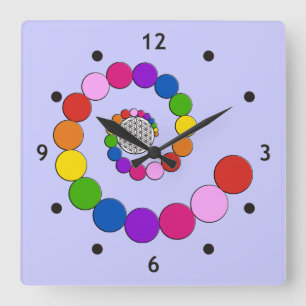 Flower of Life / Blume des Lebens - spiral dots Square Wall Clock