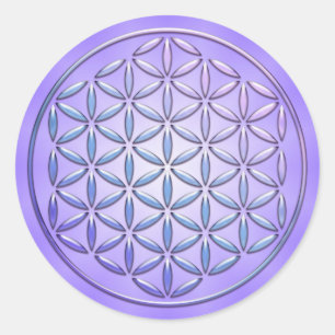 Flower of Life / Blume des Lebens - stamp violet Classic Round Sticker