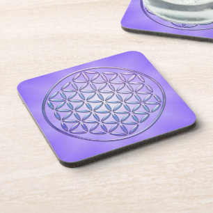 Flower of Life / Blume des Lebens - stamp violet Coaster
