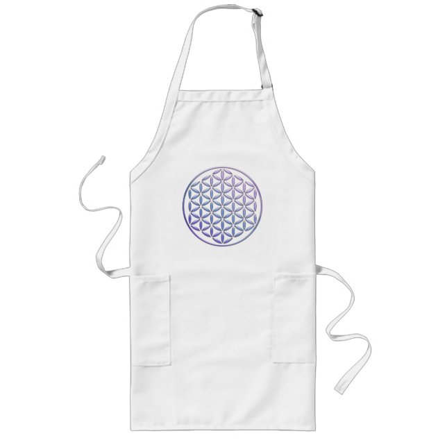 Flower of Life / Blume des Lebens - stamp violet Long Apron (Front)