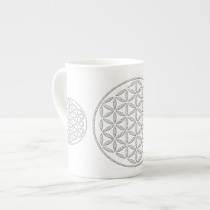 Flower Of Life / Blume des Lebens - stamp white Bone China Mug