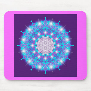 FLOWER OF LIFE/Blume des Lebens Stars Mandala Mouse Pad