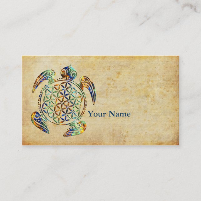 Flower of Life / Blume des Lebens - turtle Business Card (Front)
