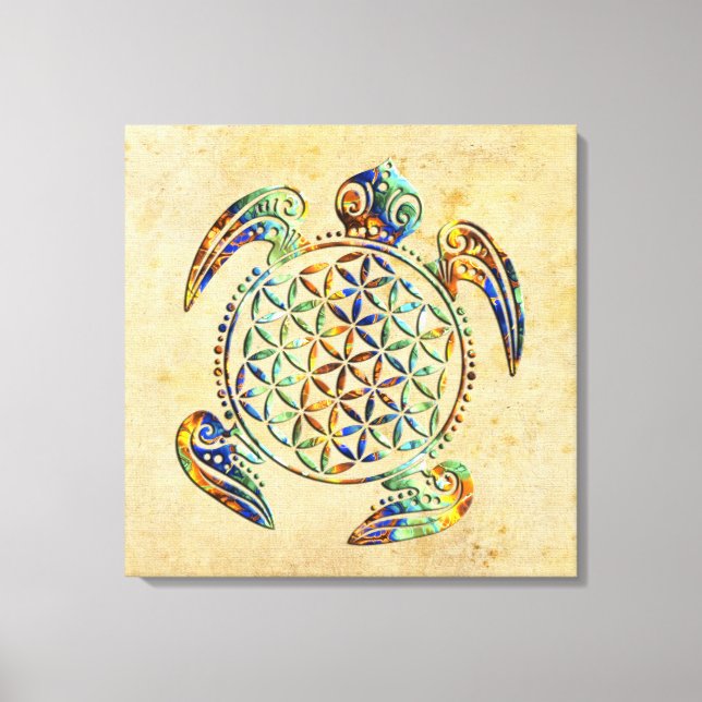 Flower of Life / Blume des Lebens - turtle coloure Canvas Print (Front)