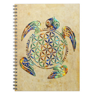 Flower of Life / Blume des Lebens - turtle coloure Spiral Notebook