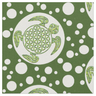 Flower Of Life / Blume des Lebens - turtle green Fabric
