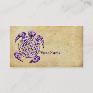 Flower of Life / Blume des Lebens - turtle purple Business Card